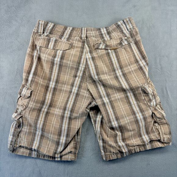Lee Dungarees Cargo Shorts Men's 32 Brown Plaid Cotton Relaxed Fit Skater Surf - Picture 2 of 8